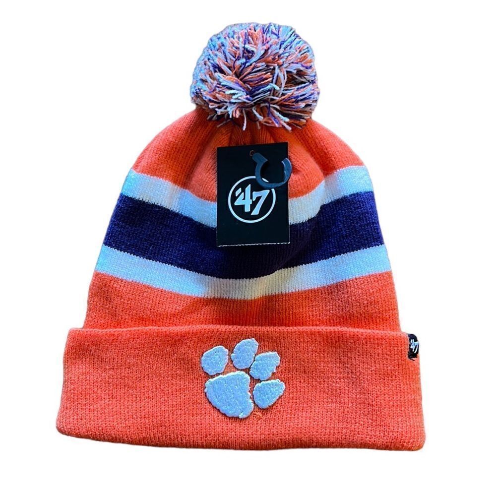 47 Brand Orange and Blue Striped Beanie